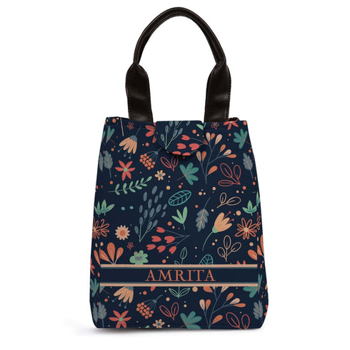 Printed Lunch Bag With Handle - Uncommongifts.in